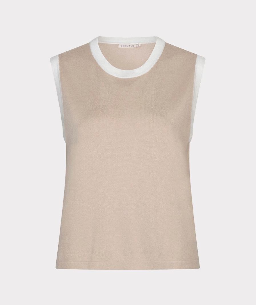 Esqualo Contrast Rib Knit Tank
