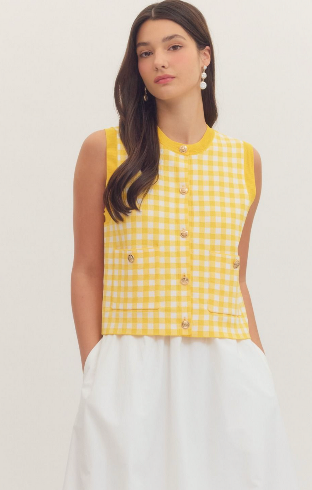 ETO Plaid Button Vest