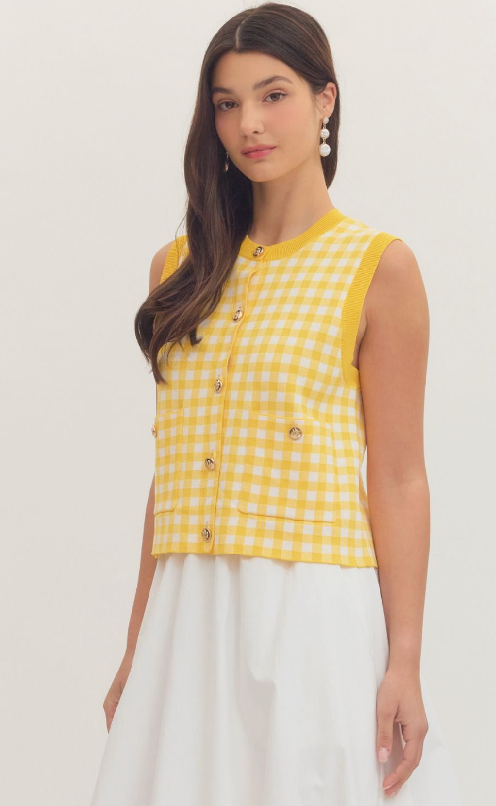 ETO Plaid Button Vest