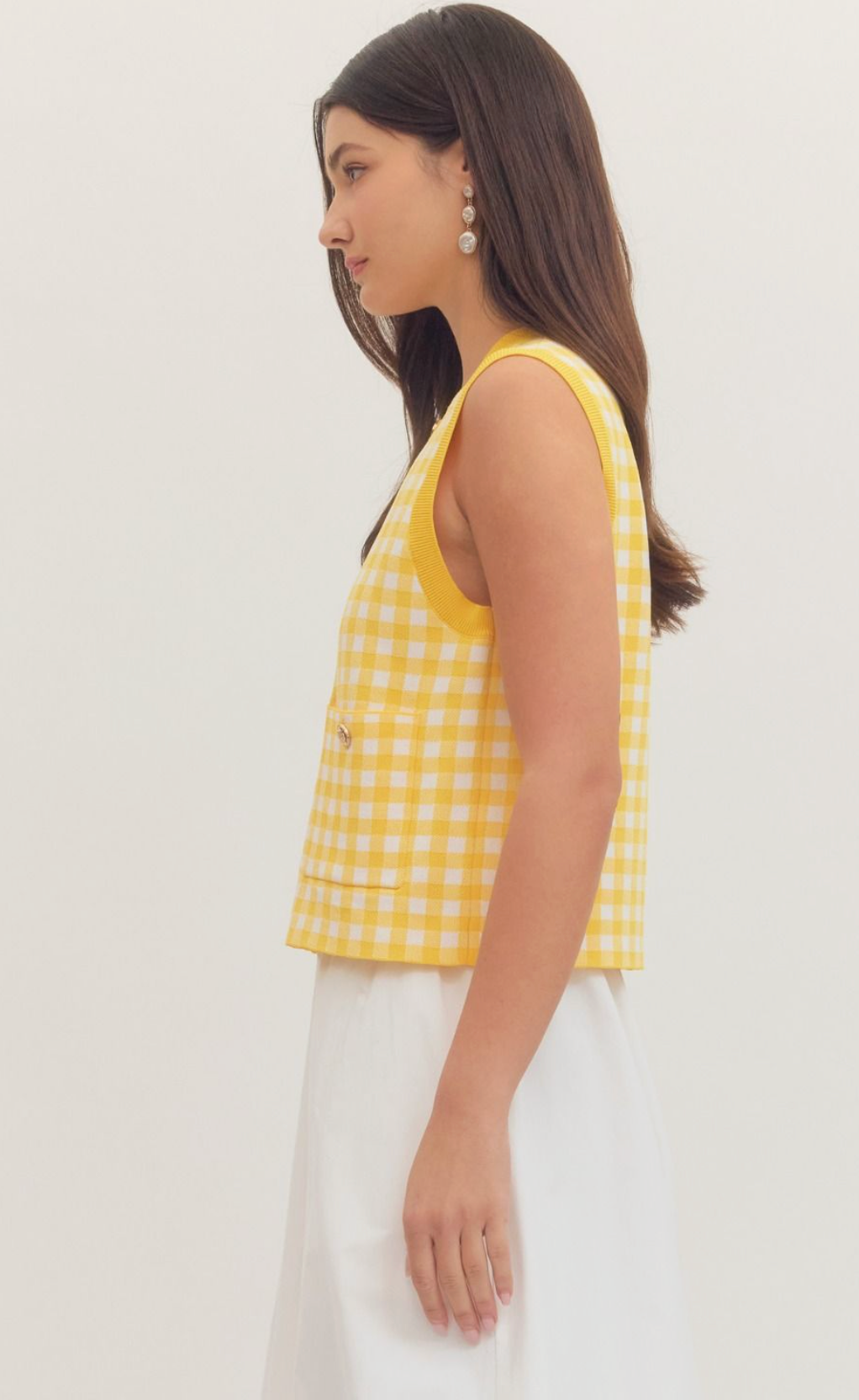 ETO Plaid Button Vest