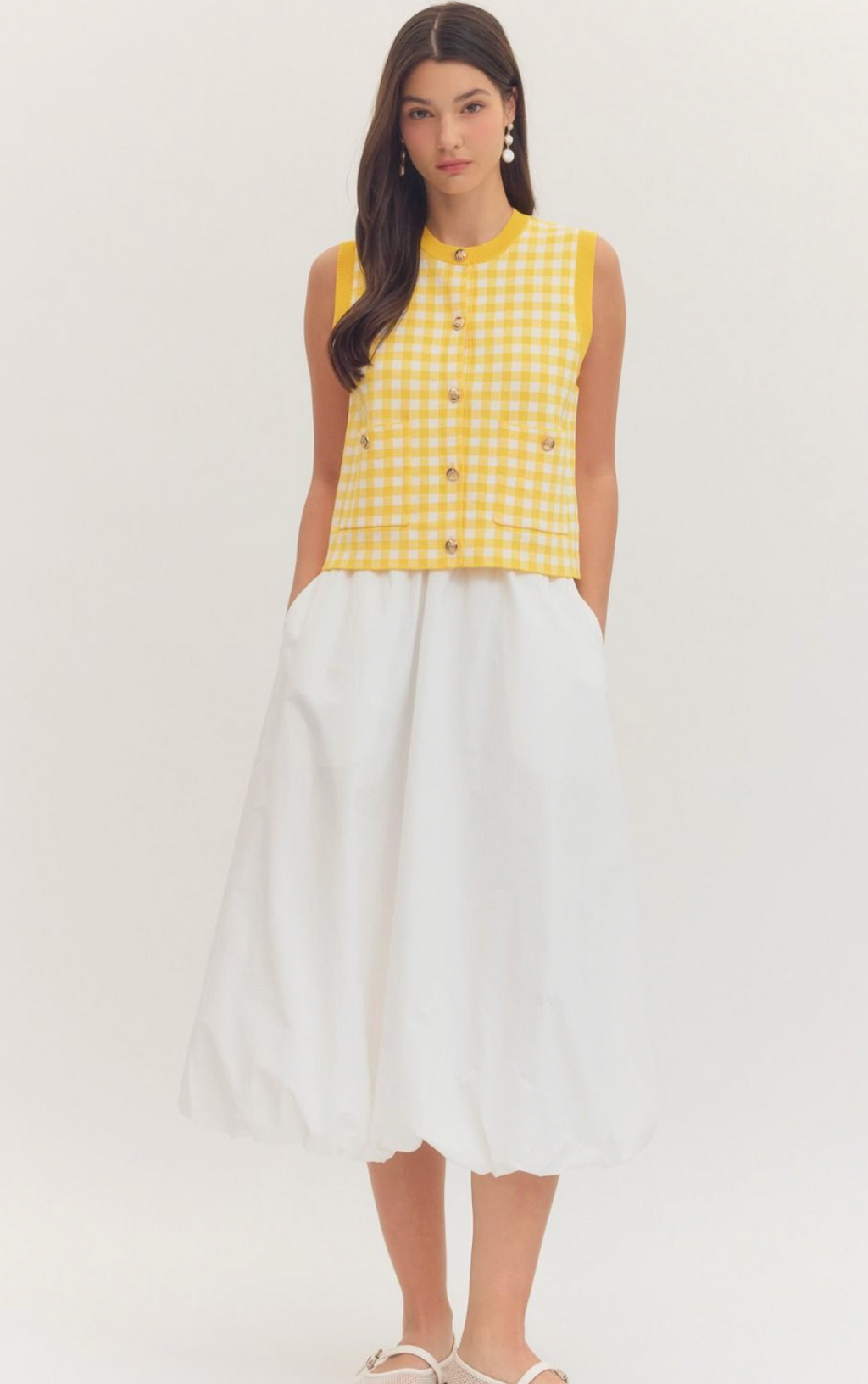 ETO Plaid Button Vest