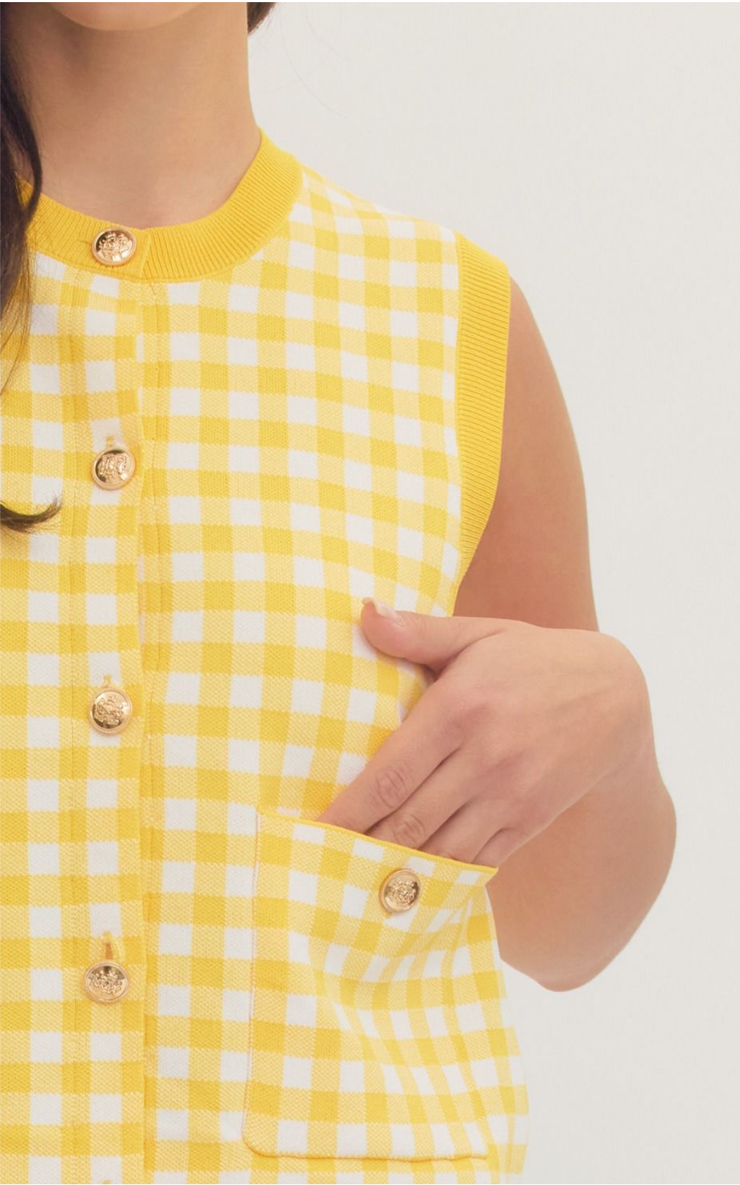 ETO Plaid Button Vest