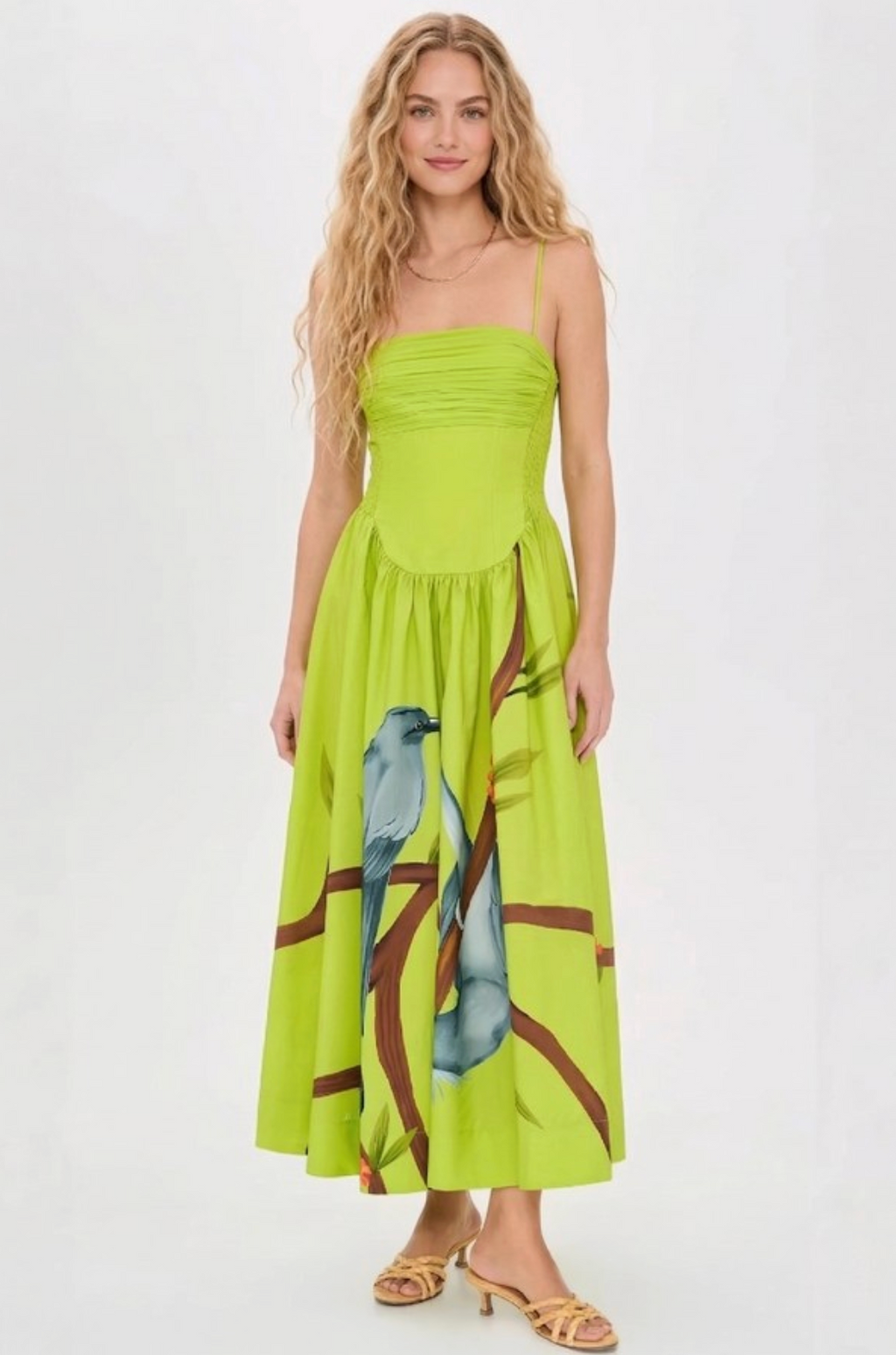 SU Drop Waist Bird Midi