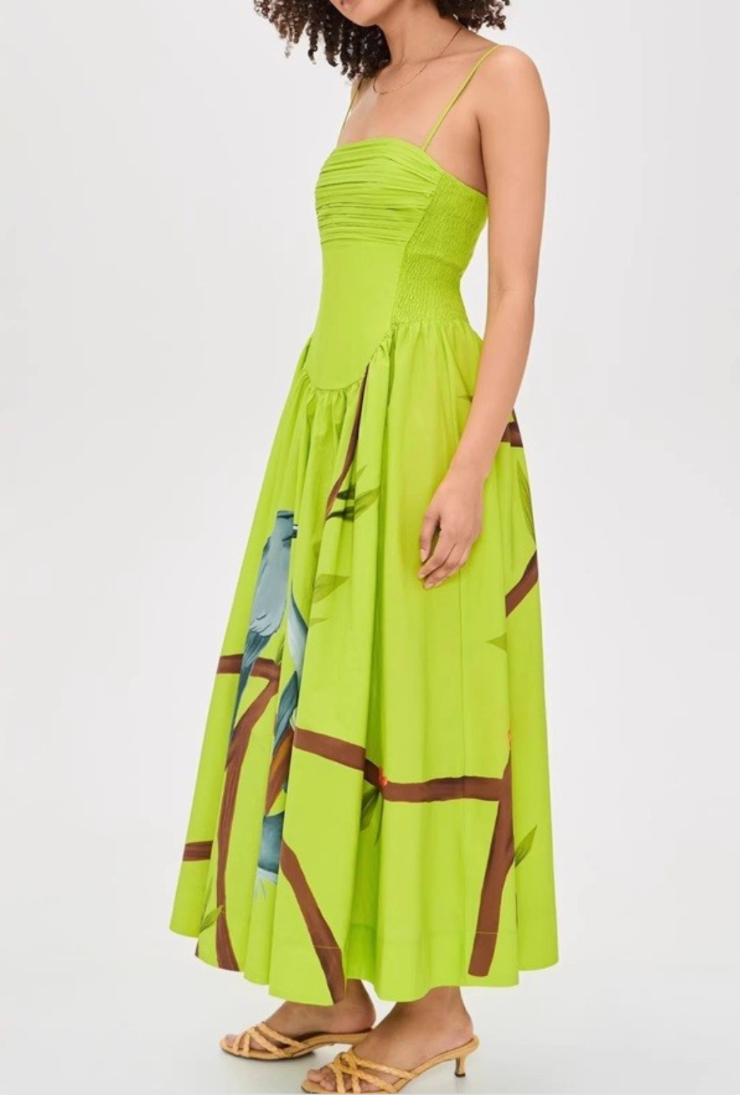 SU Drop Waist Bird Midi