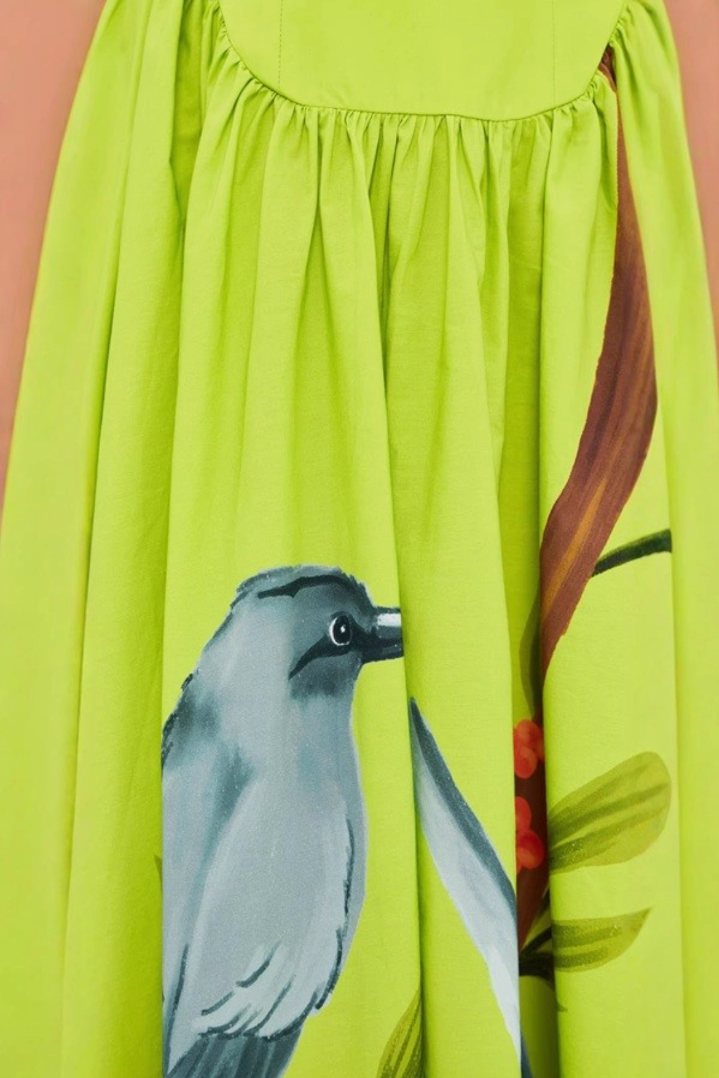 SU Drop Waist Bird Midi
