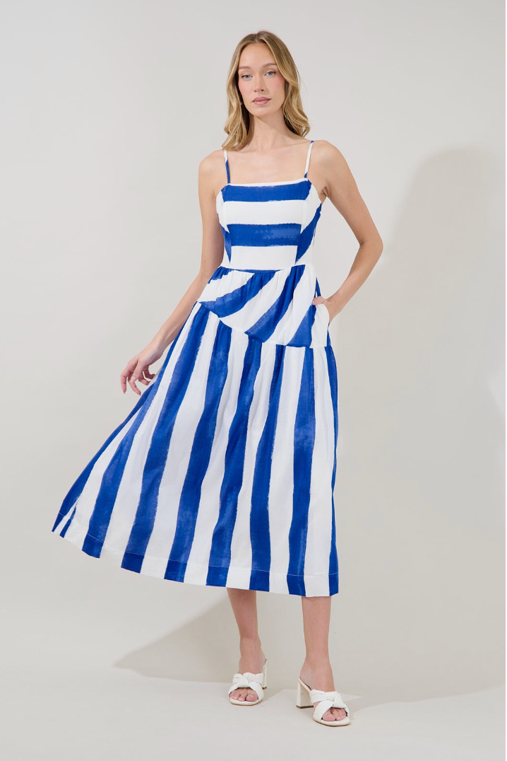 SL Daira Asymmetrical Stripe Midi