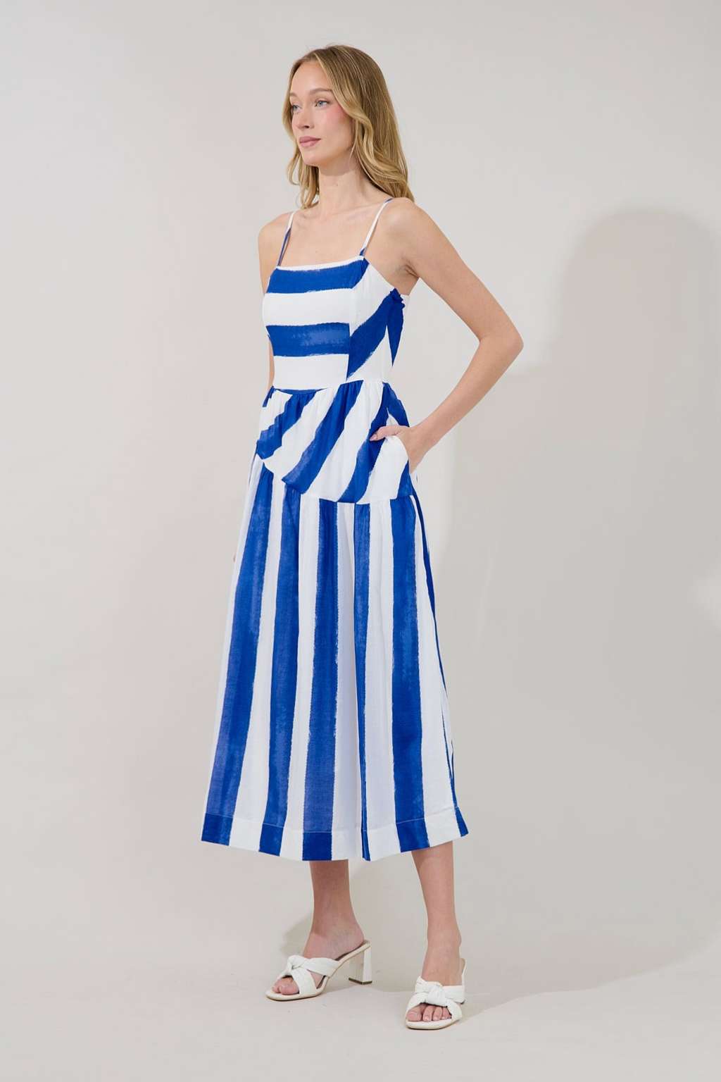 SL Daira Asymmetrical Stripe Midi