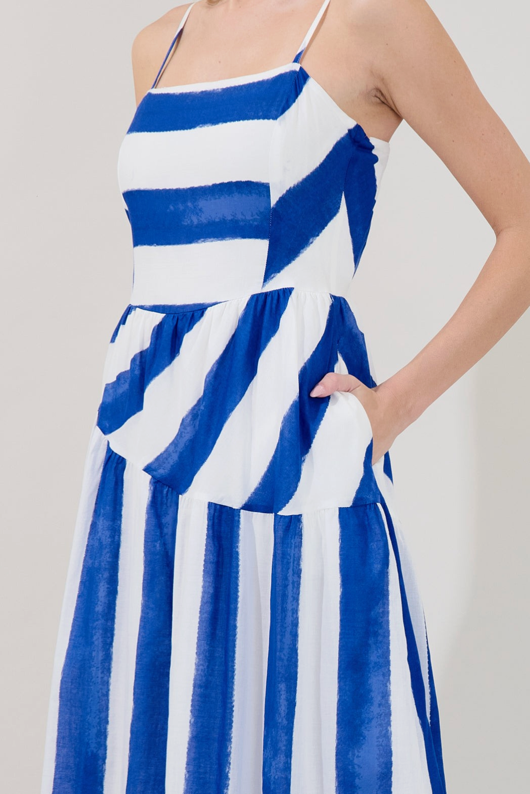 SL Daira Asymmetrical Stripe Midi