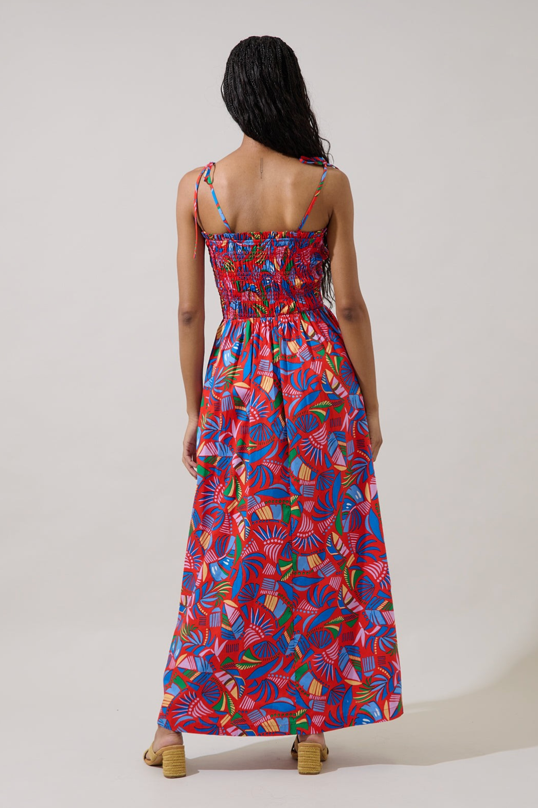SL Juciel Smocked Tropical Midi