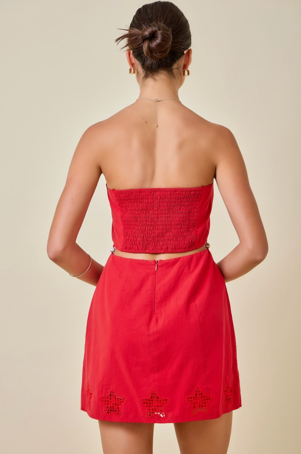 D&M Cutout Embroidered Dress