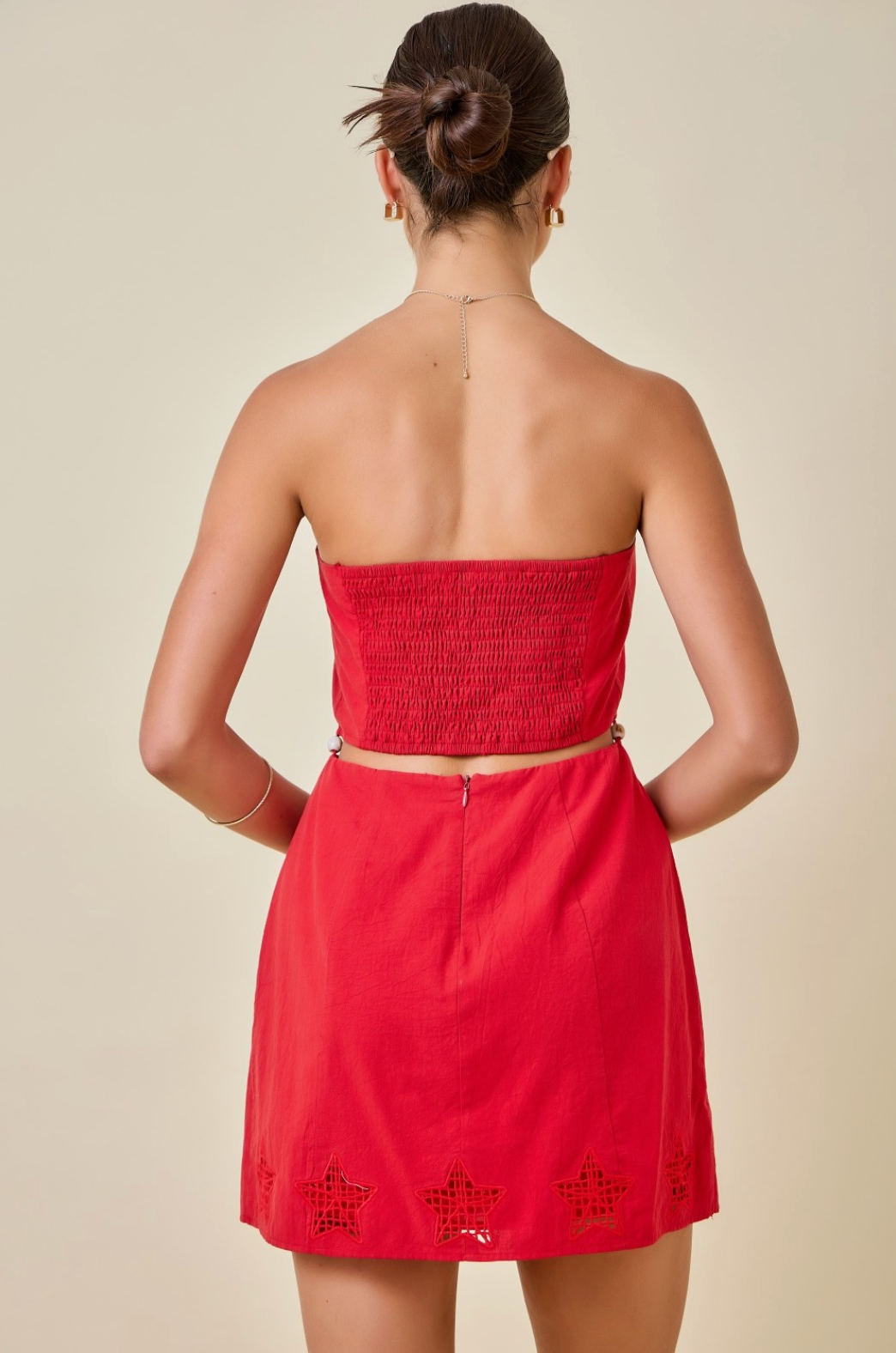 D&M Cutout Embroidered Dress