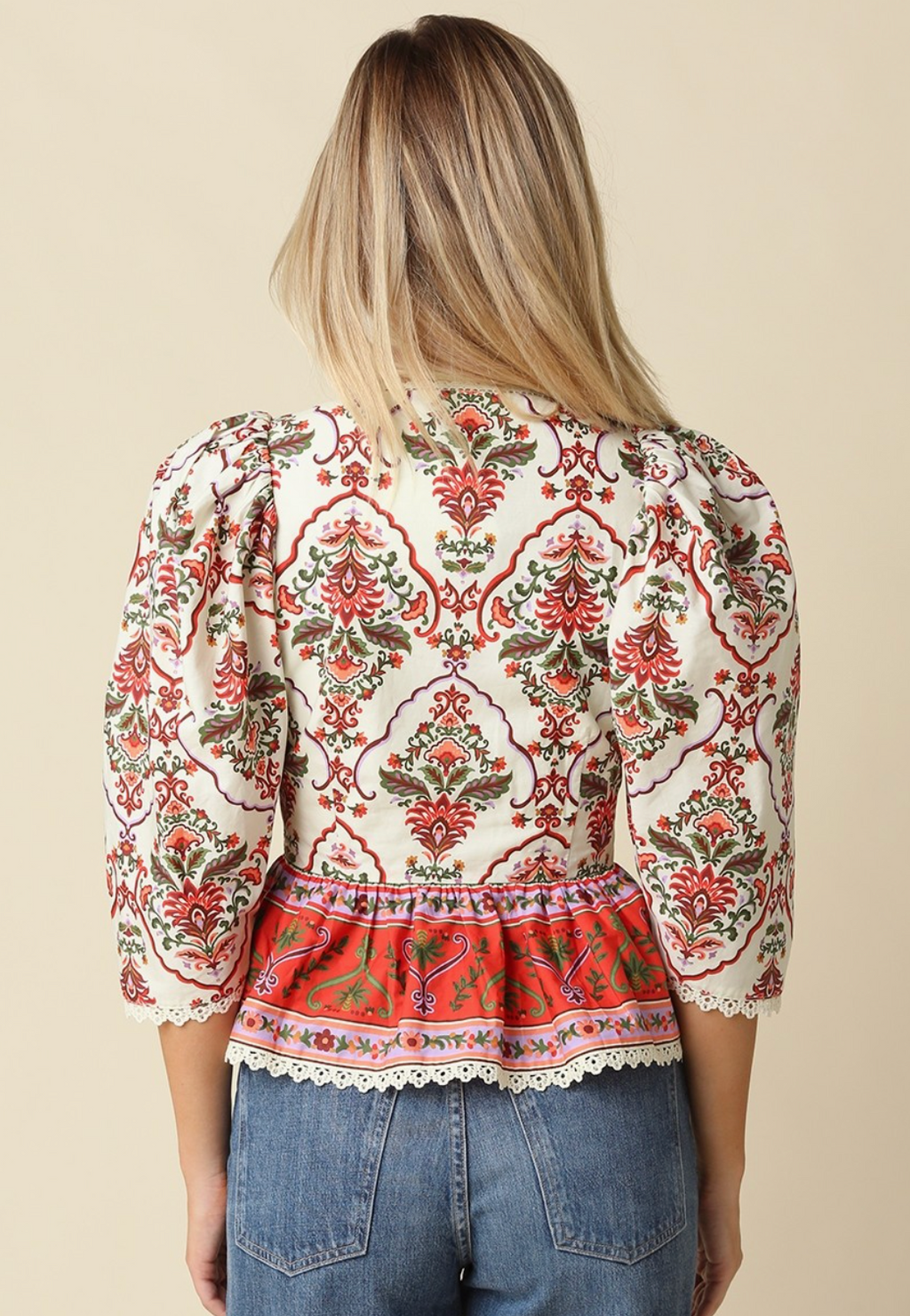 Oliv Eloise Floral Peplum Blouse