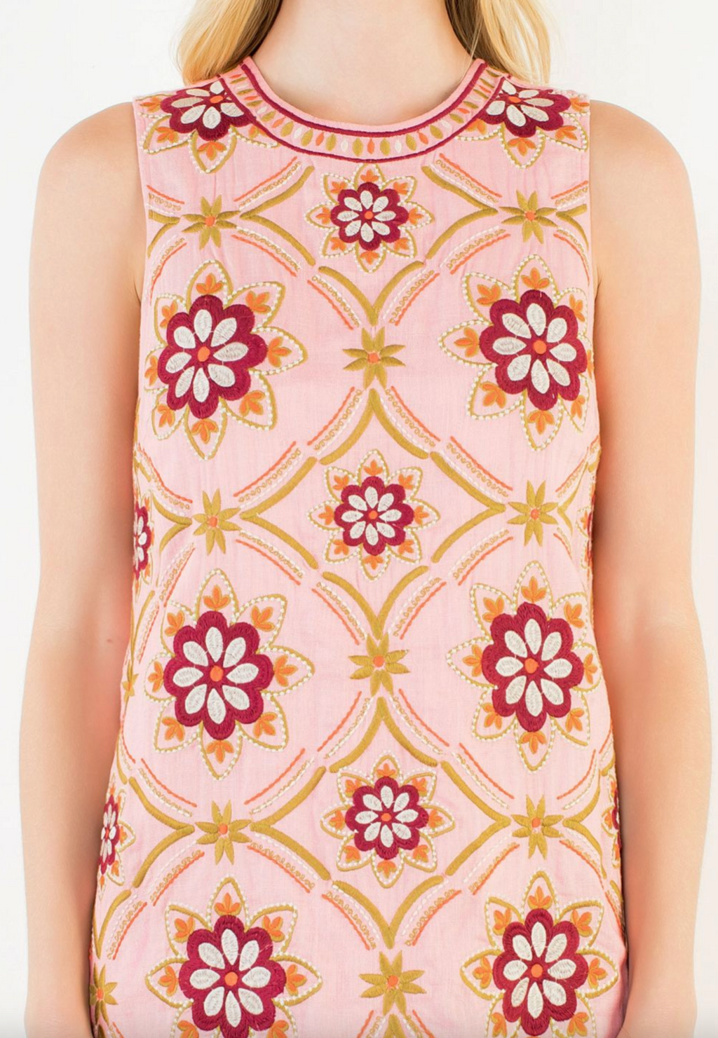THML Embroidered Shift Dress