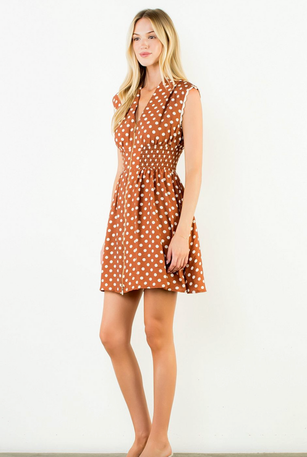 THML Polka Dot Zip Dress