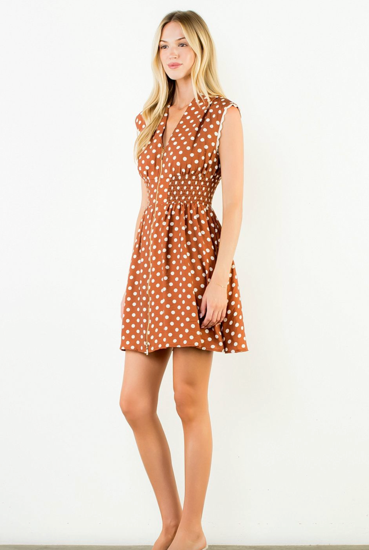 THML Polka Dot Zip Dress
