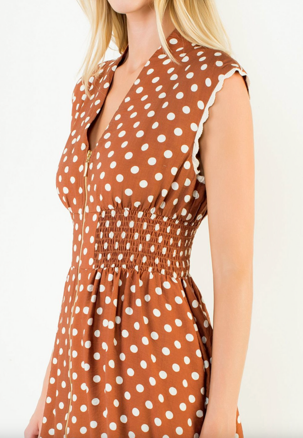 THML Polka Dot Zip Dress