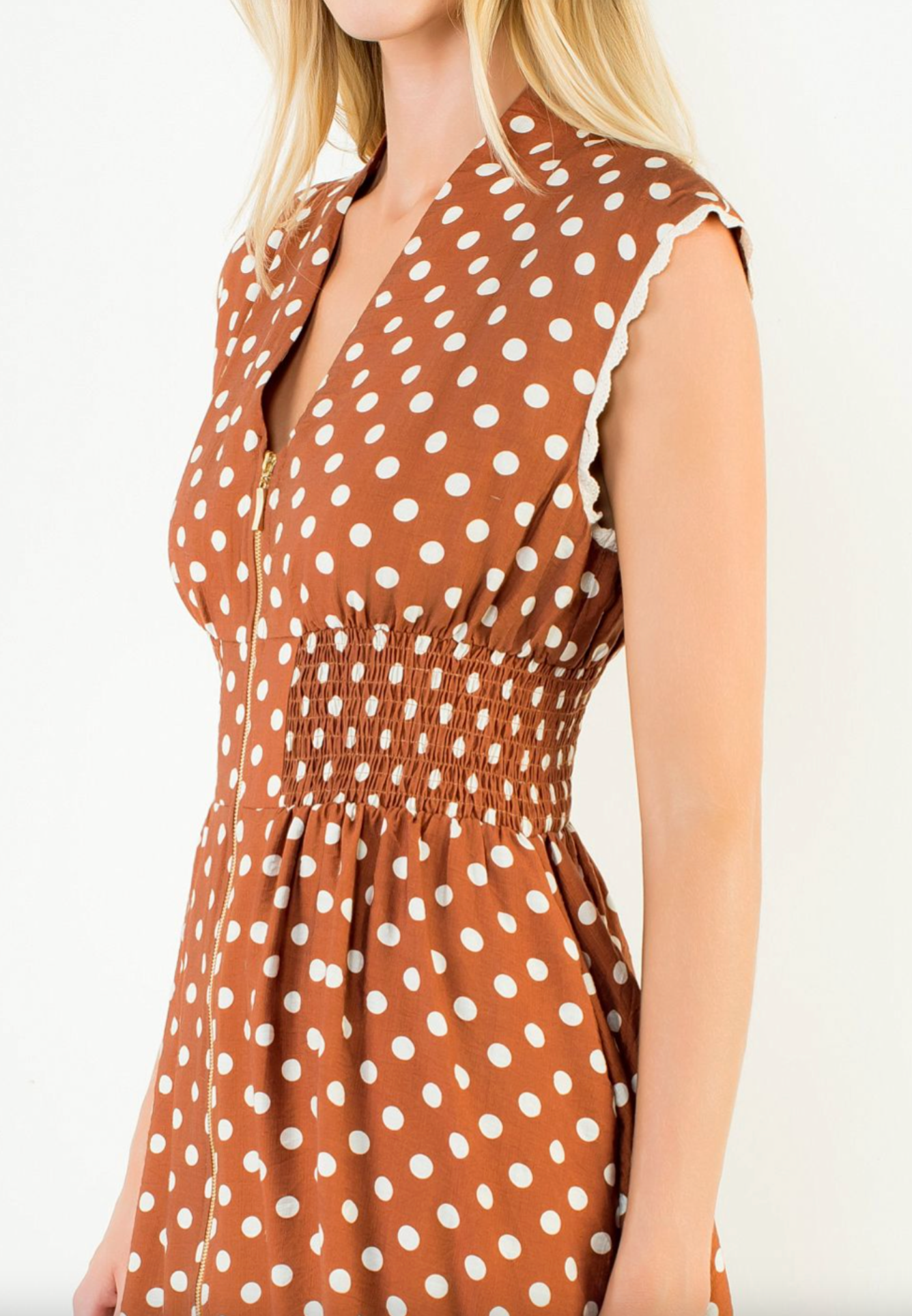 THML Polka Dot Zip Dress