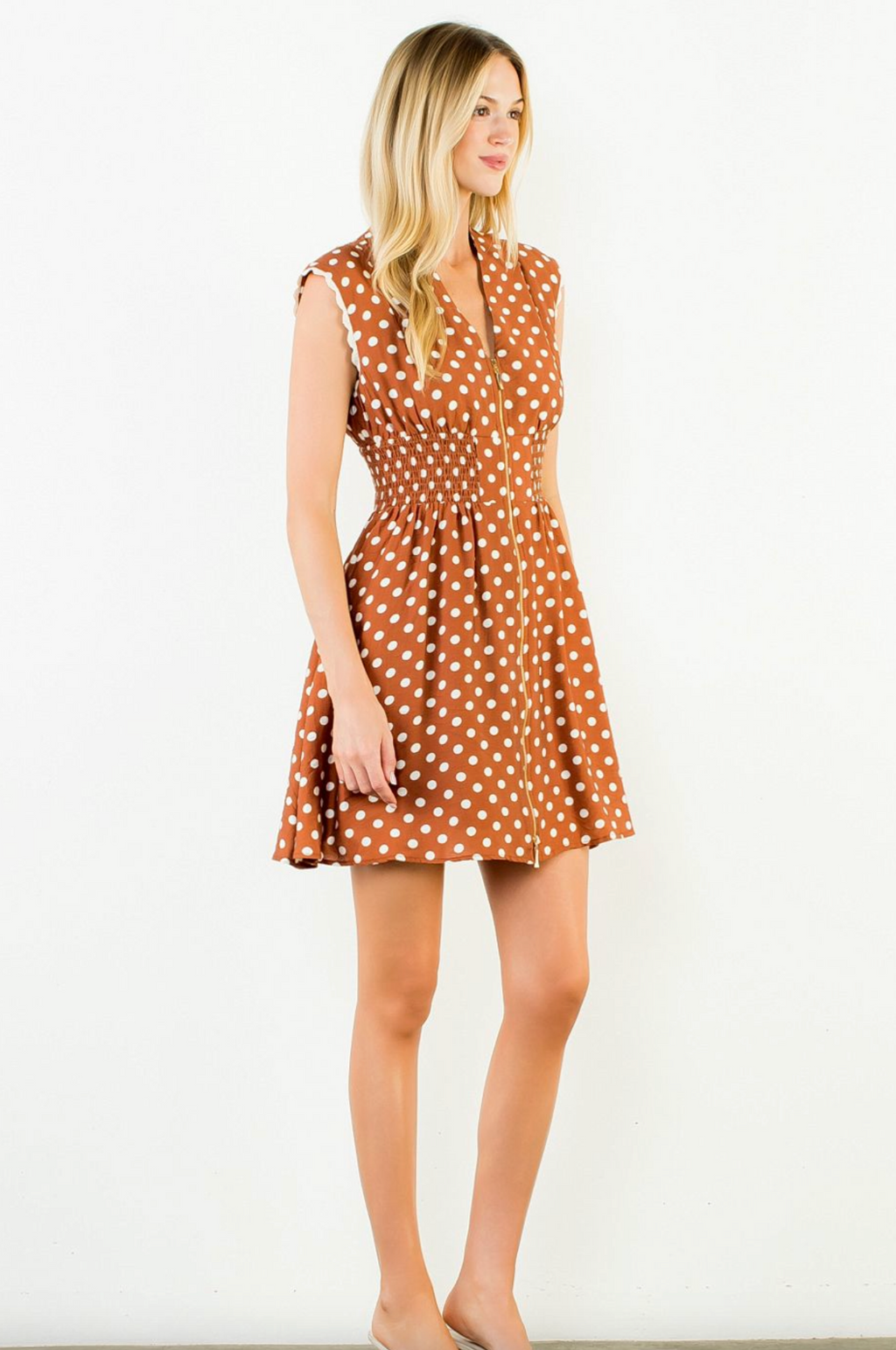 THML Polka Dot Zip Dress