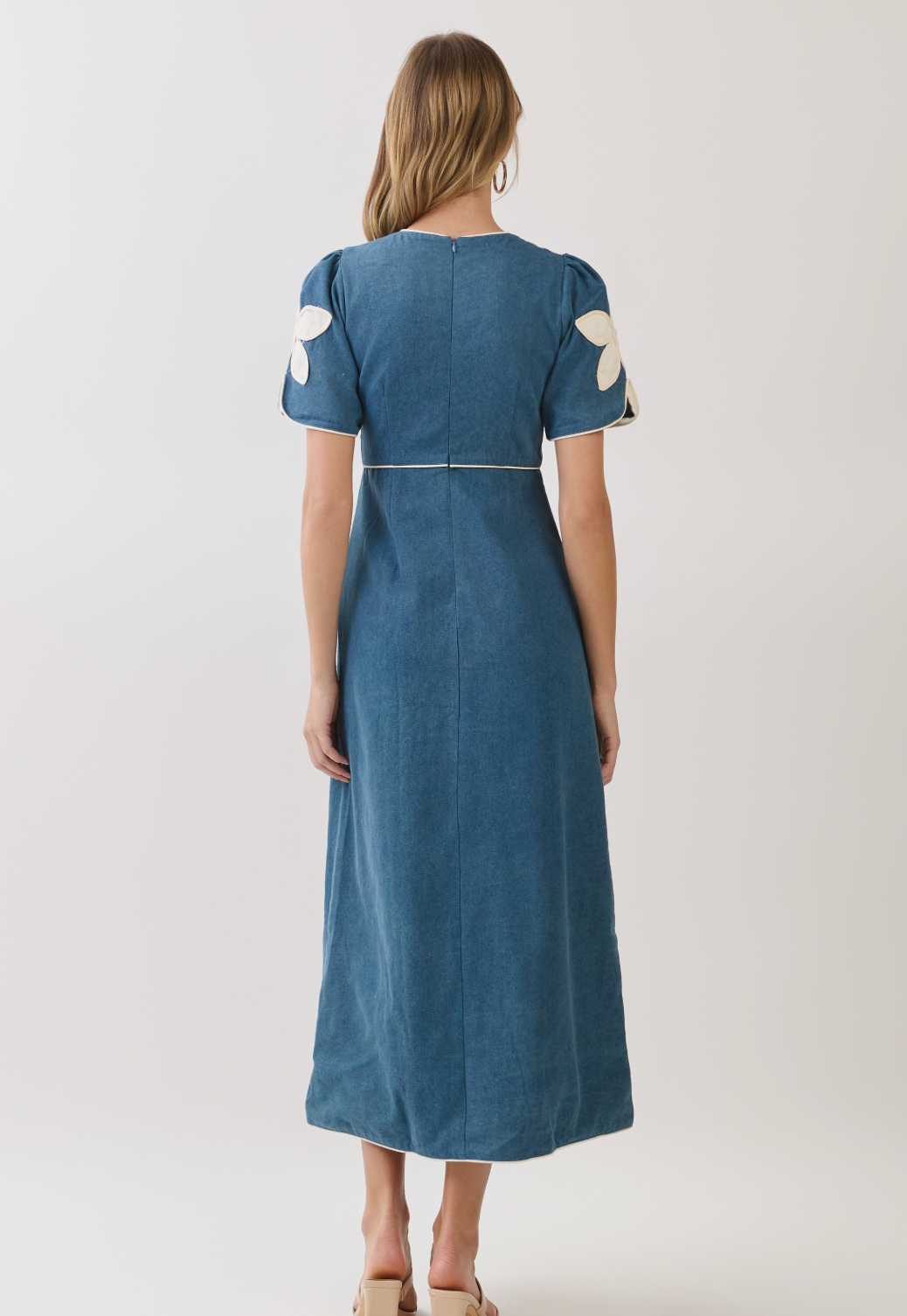 TC Floral Applique Contrast Midi