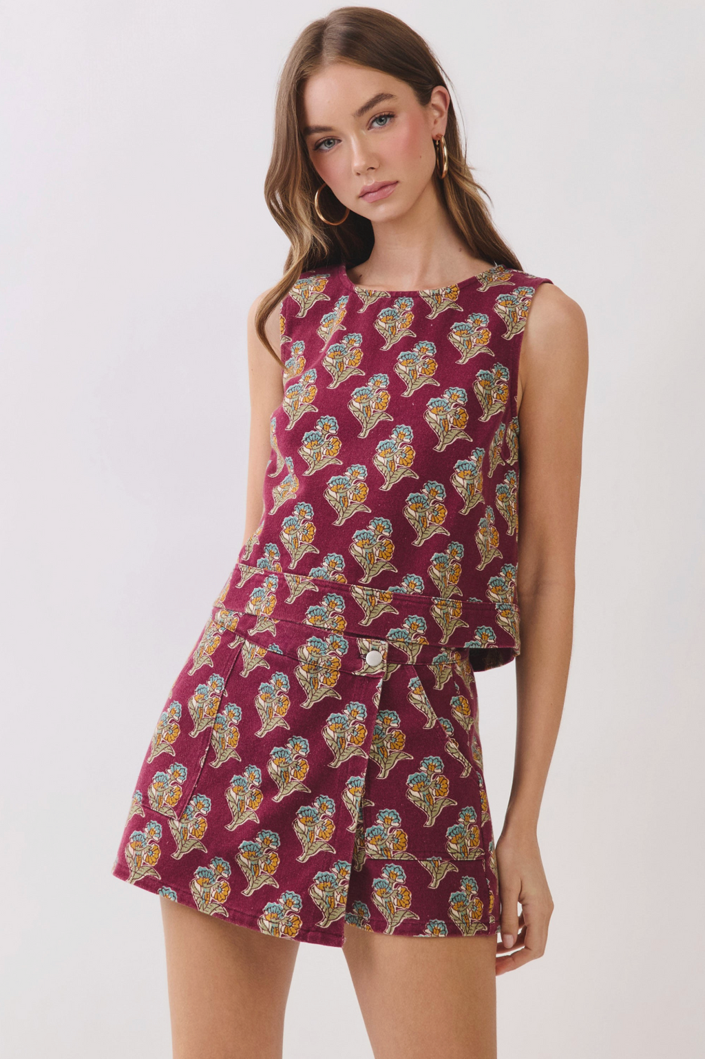 TC Floral Print Skort Set