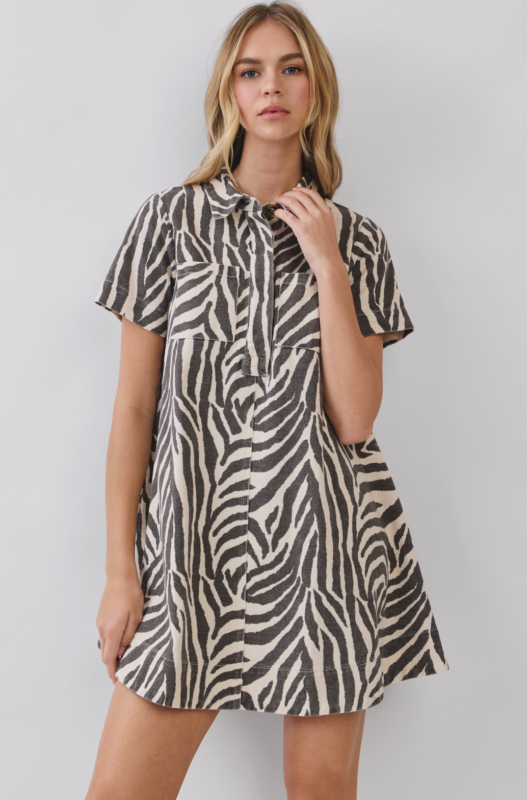 TC Tiger Print Collared Dress