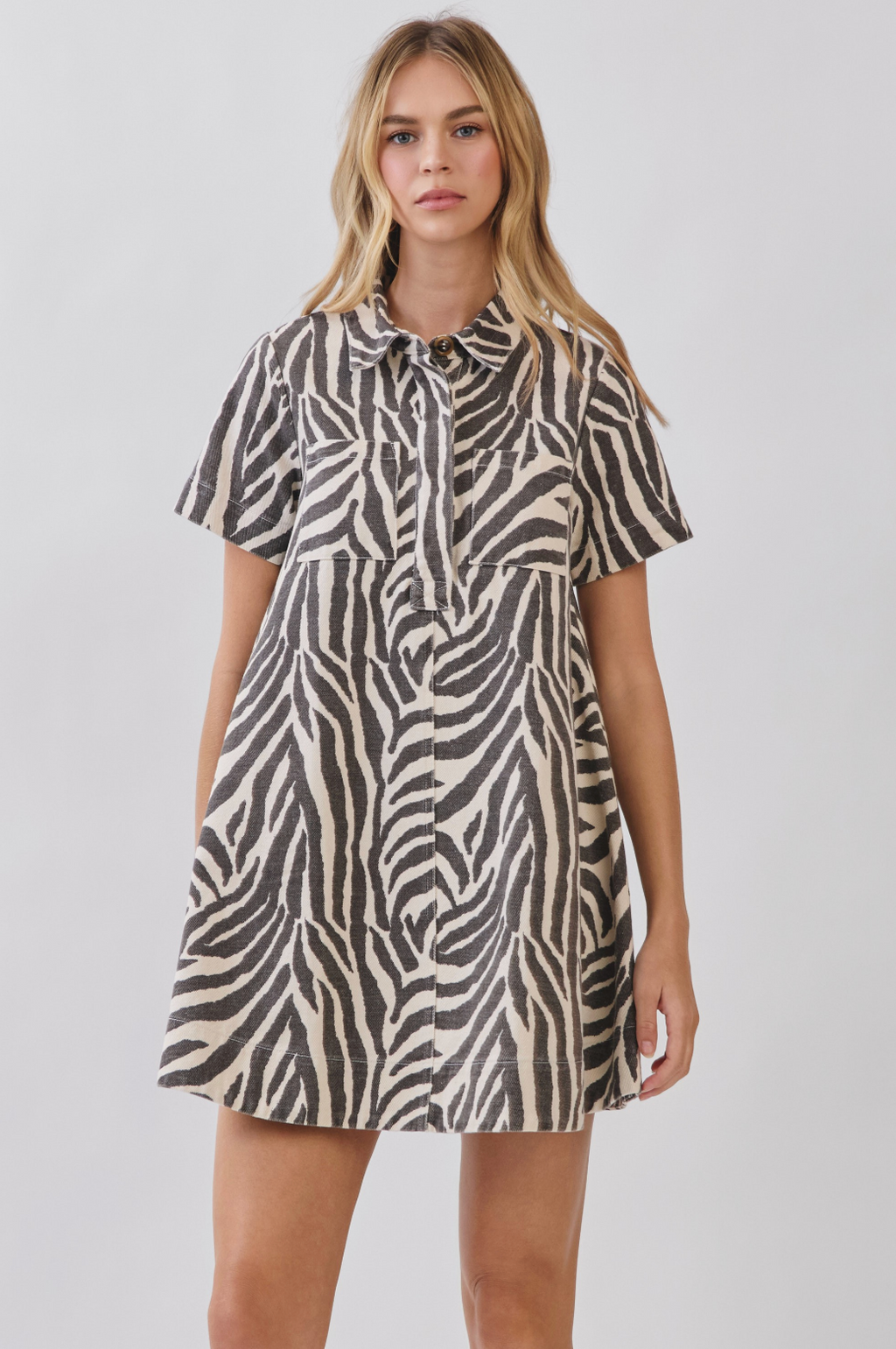 TC Tiger Print Collared Dress