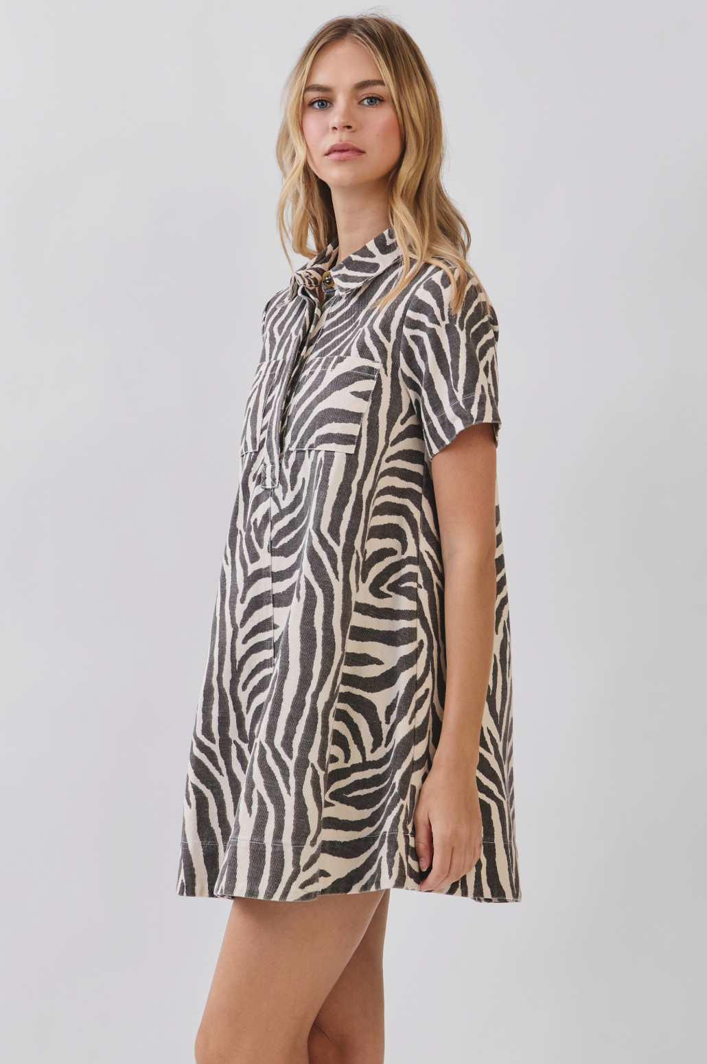 TC Tiger Print Collared Dress