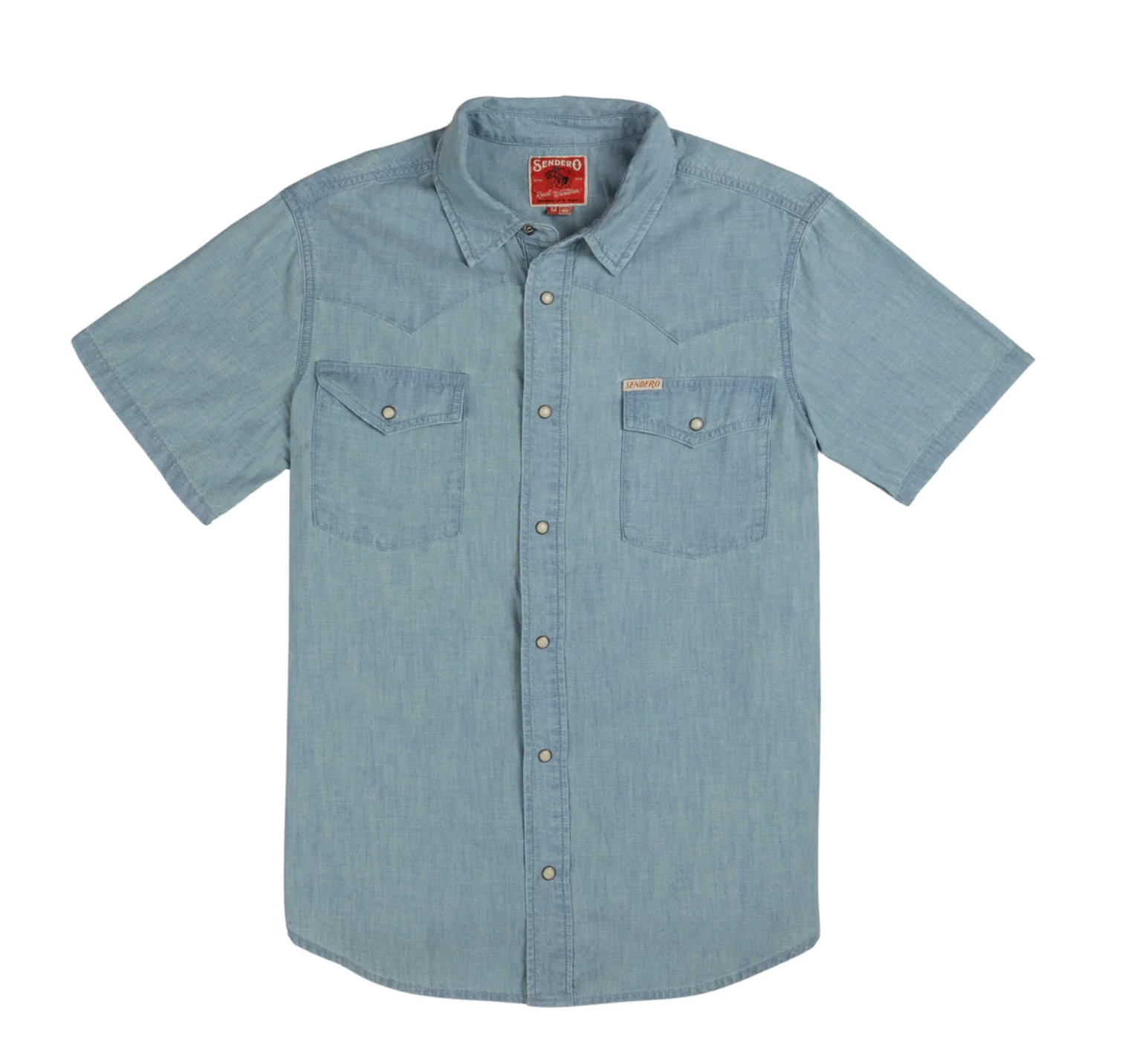 Sendero Wyatt Pearl Snap Short Slv- Indigo