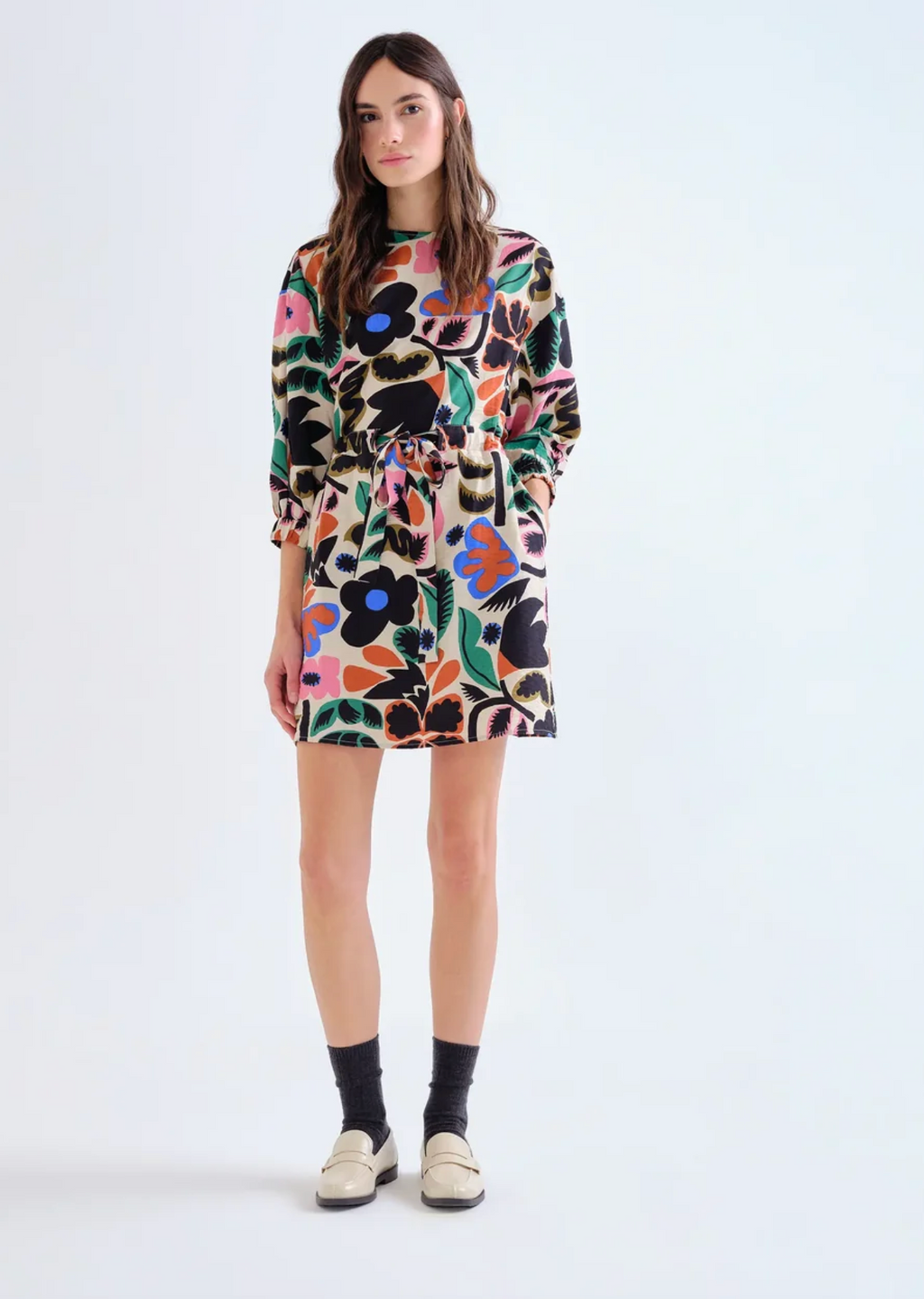 Compania Cinch Waist Floral Dress