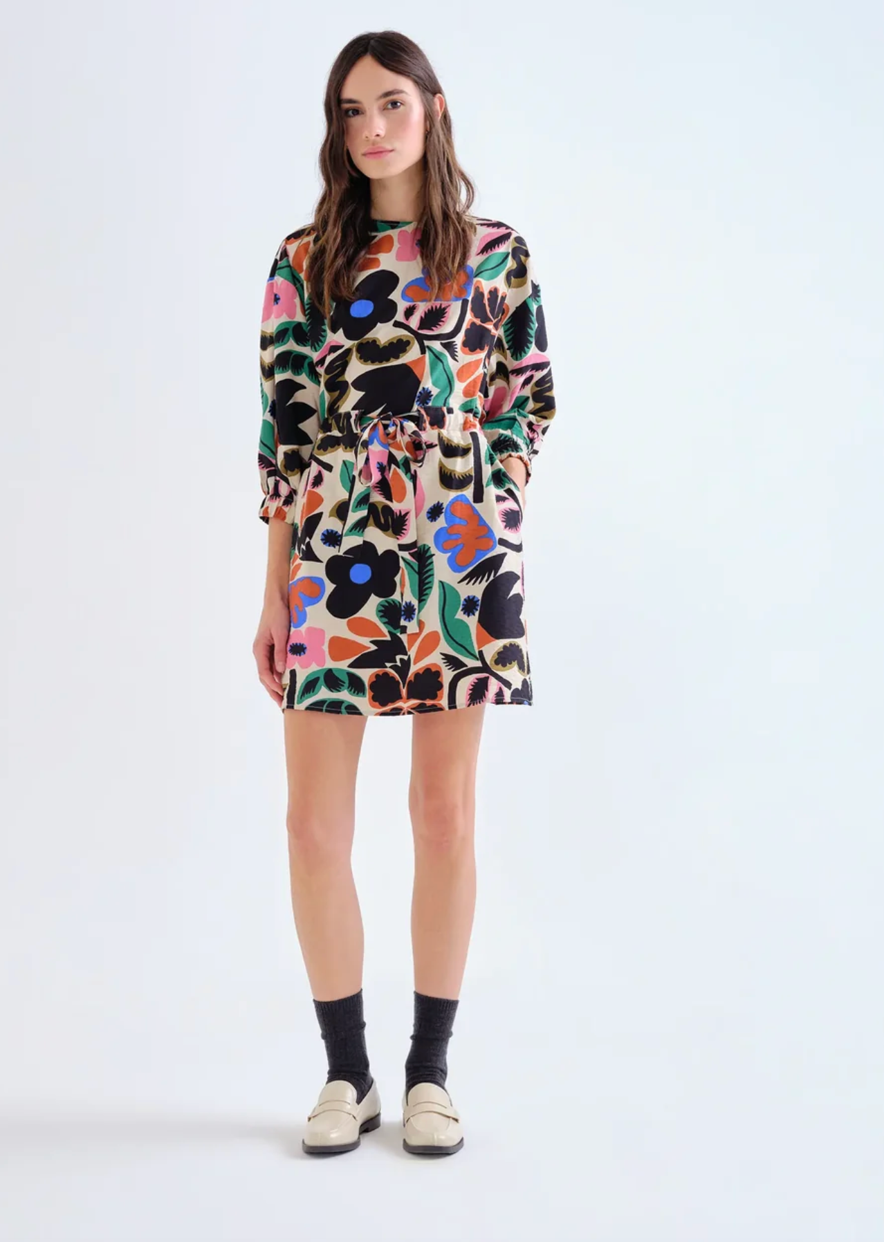 Compania Cinch Waist Floral Dress
