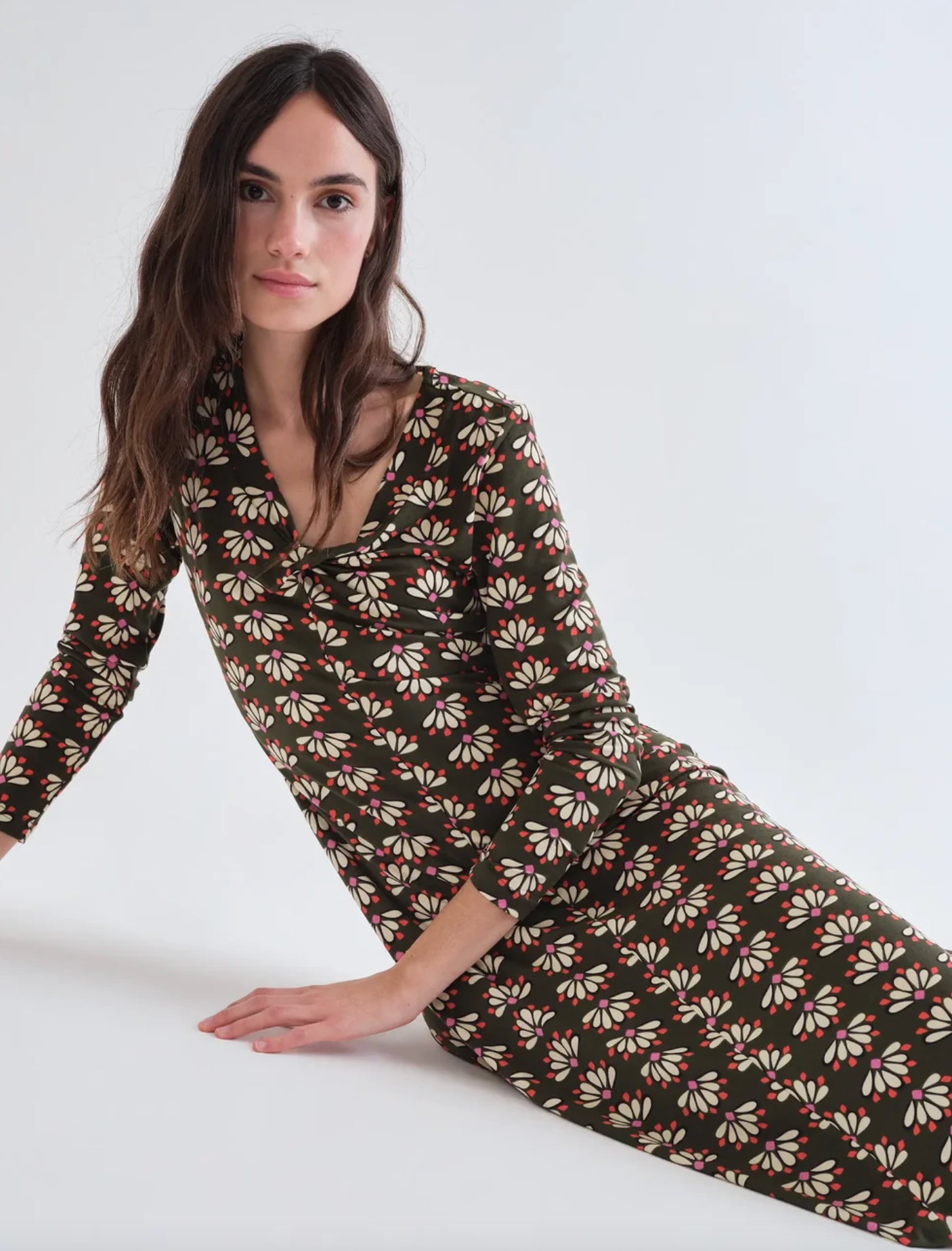 Compania Geo Floral Knit Dress