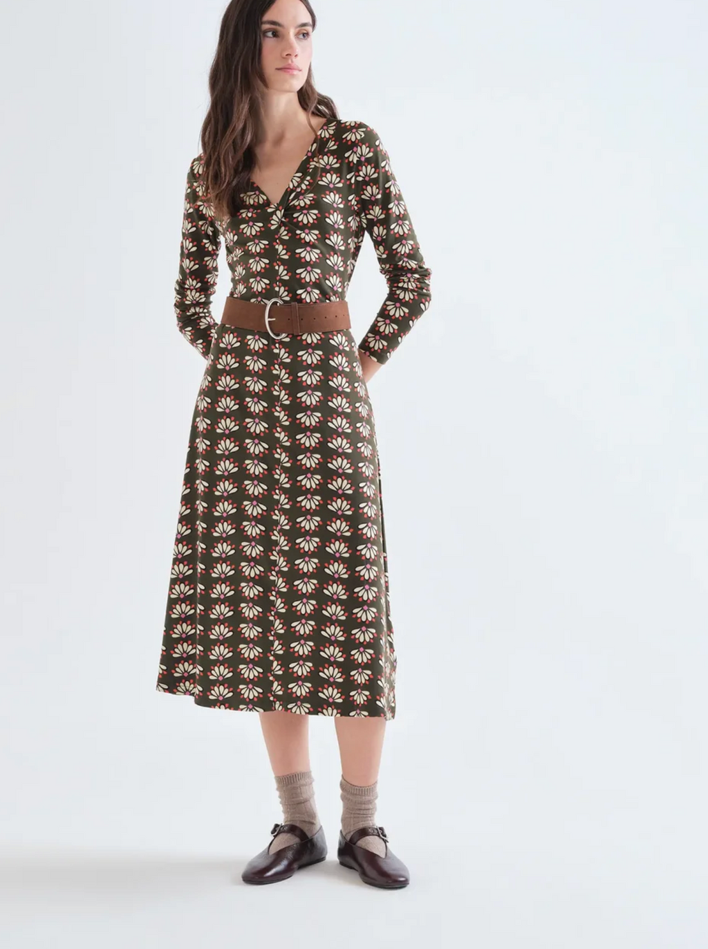 Compania Geo Floral Knit Dress