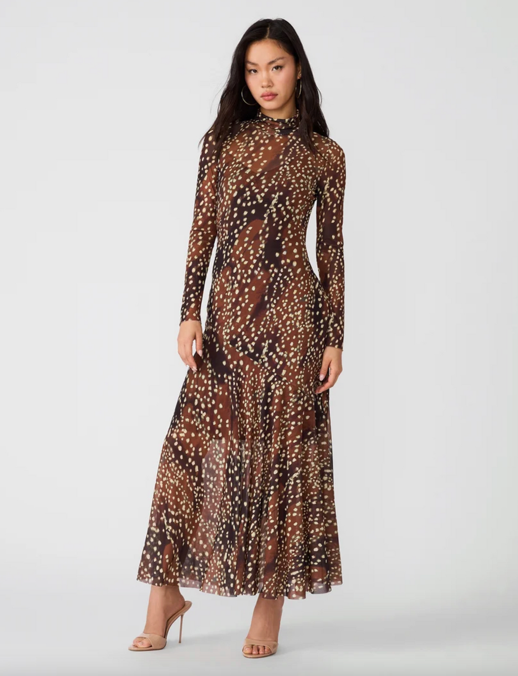 Steve Madden Vivara Mesh Midi- Brown Multi