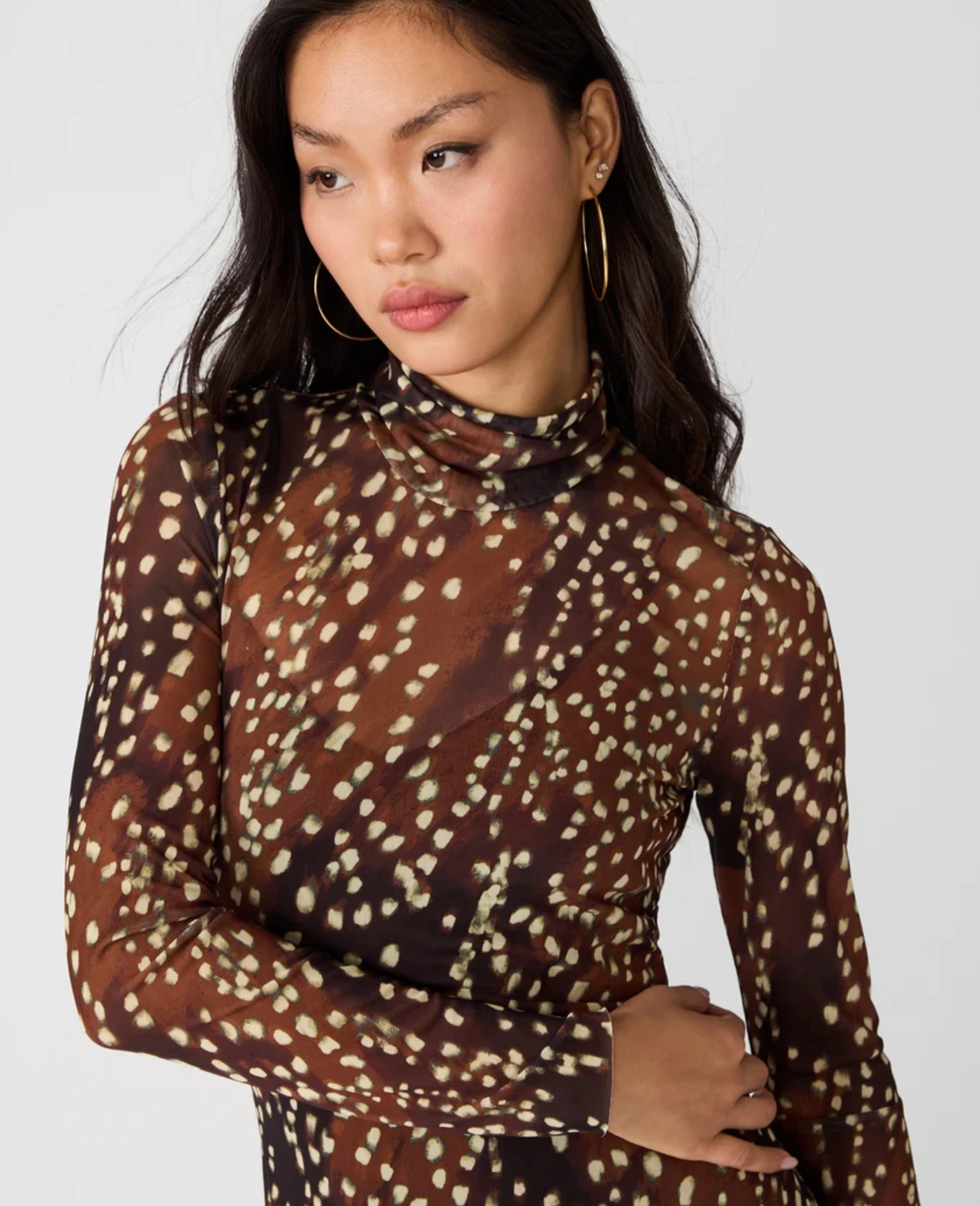 Steve Madden Vivara Mesh Midi- Brown Multi