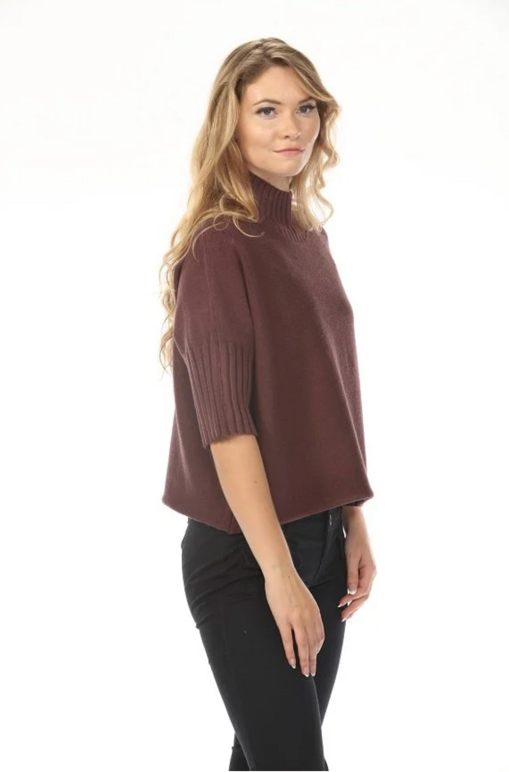 Rain & Rose Mock Neck Sweater