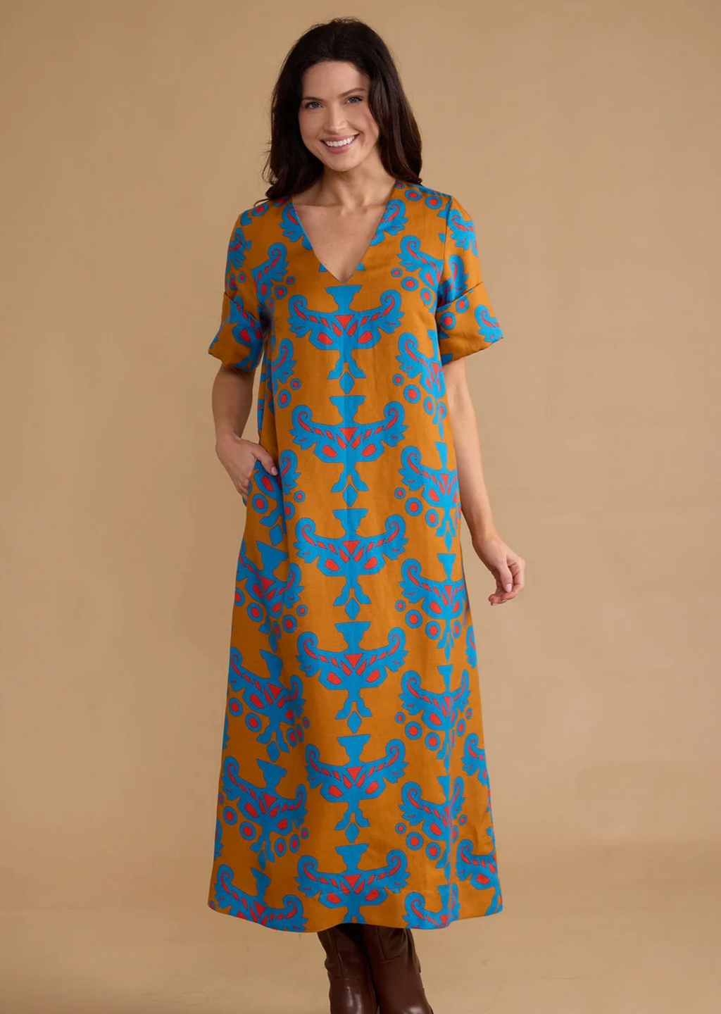 Double A Colin Dress-Mughal Motif