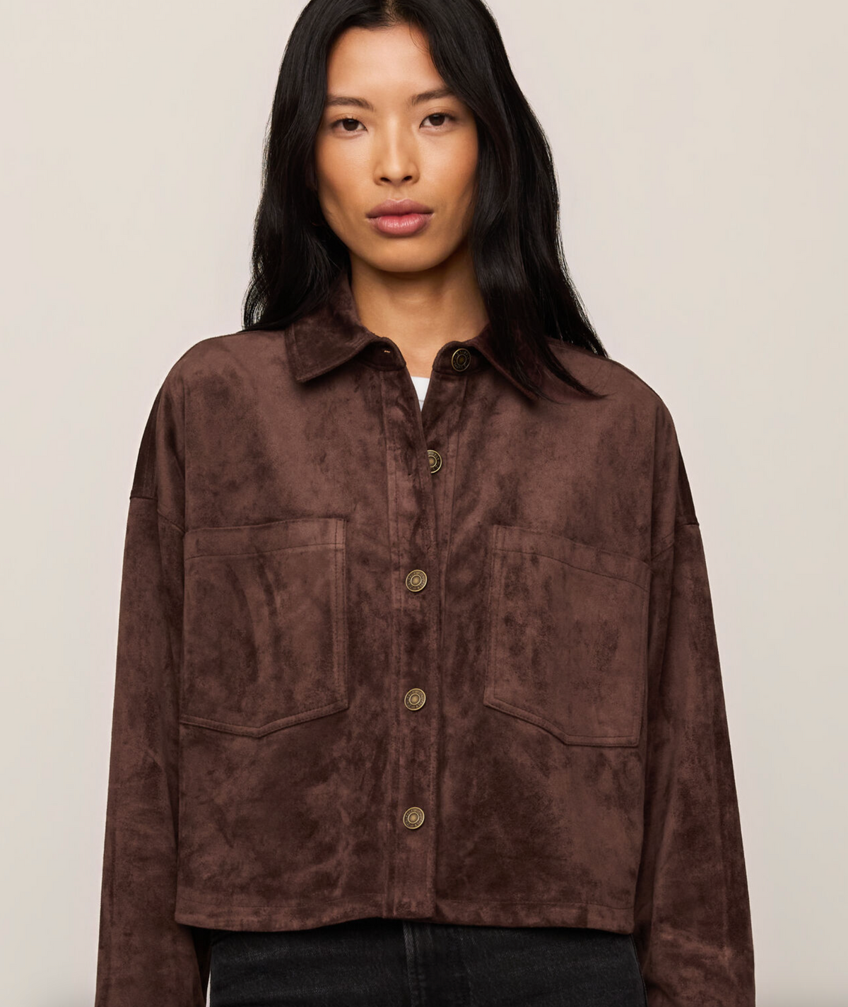 Z Supply All Day Cropped Suede Jacket