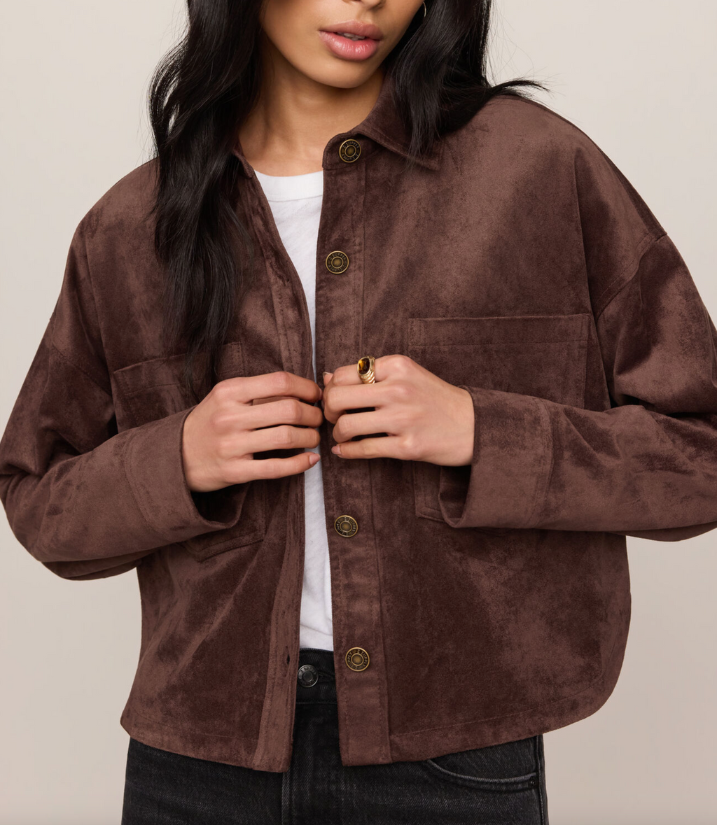 Z Supply All Day Cropped Suede Jacket