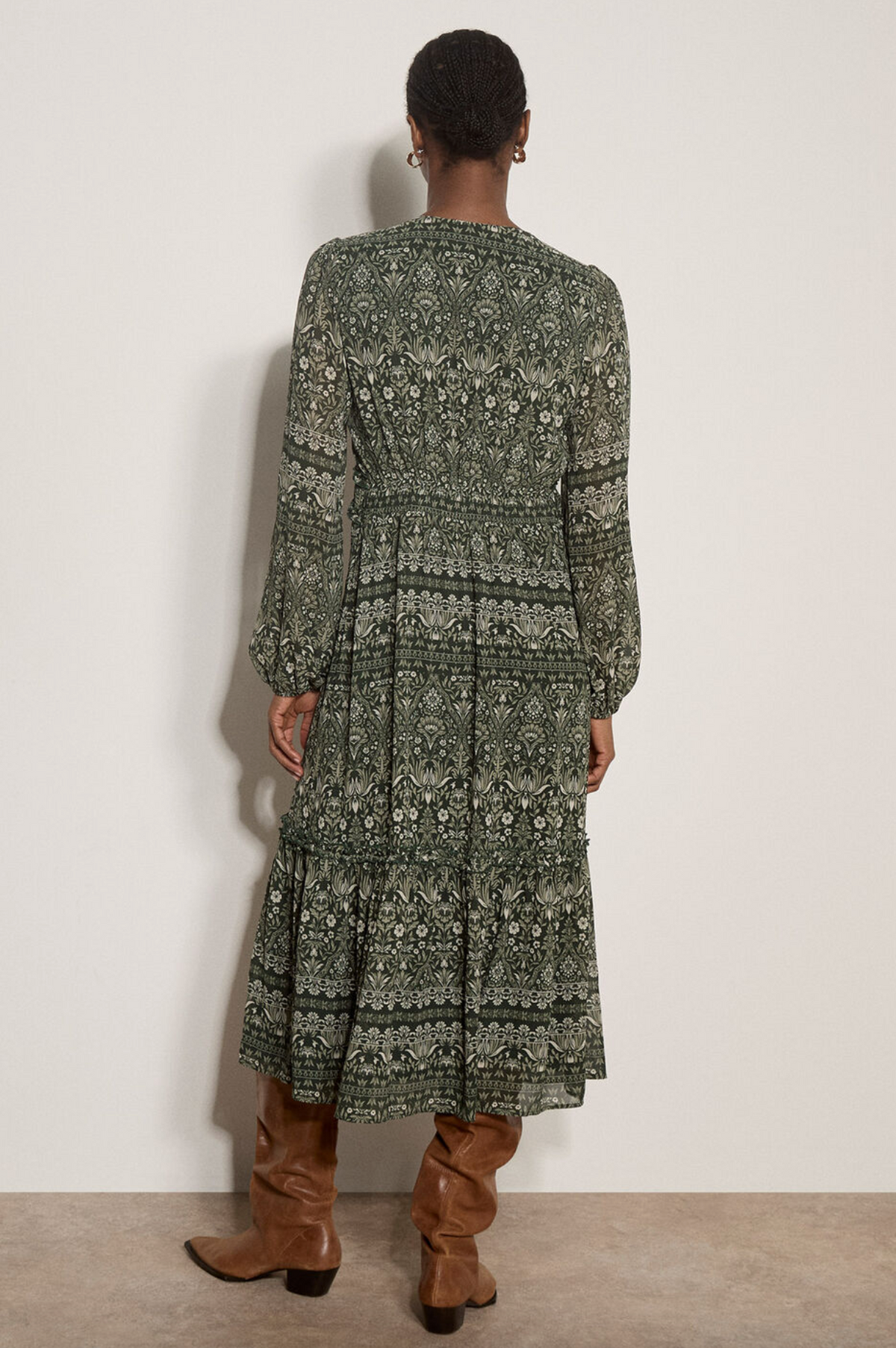 Apricot Ornate Stripe Dress