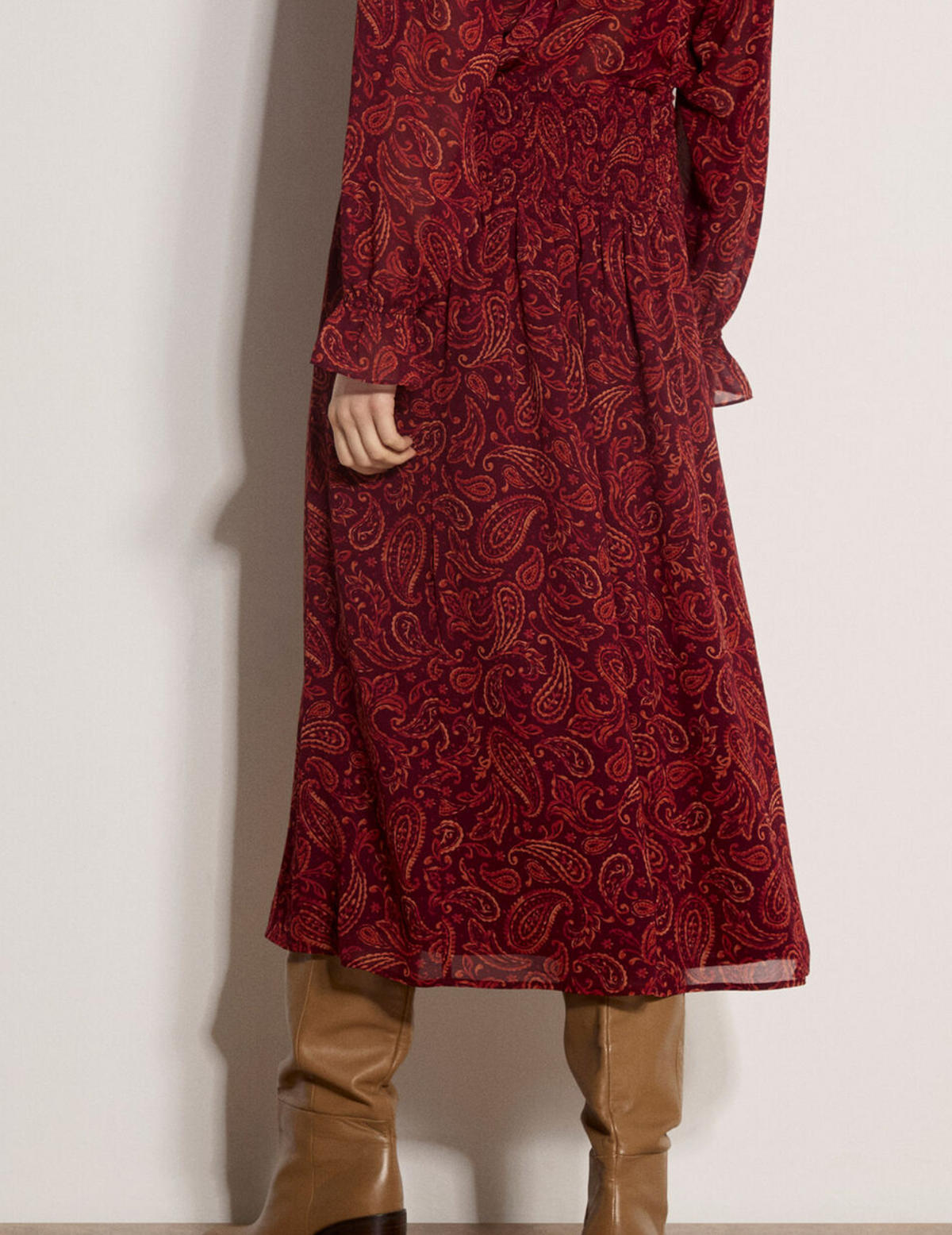 Apricot Paisley Midaxi Skirt