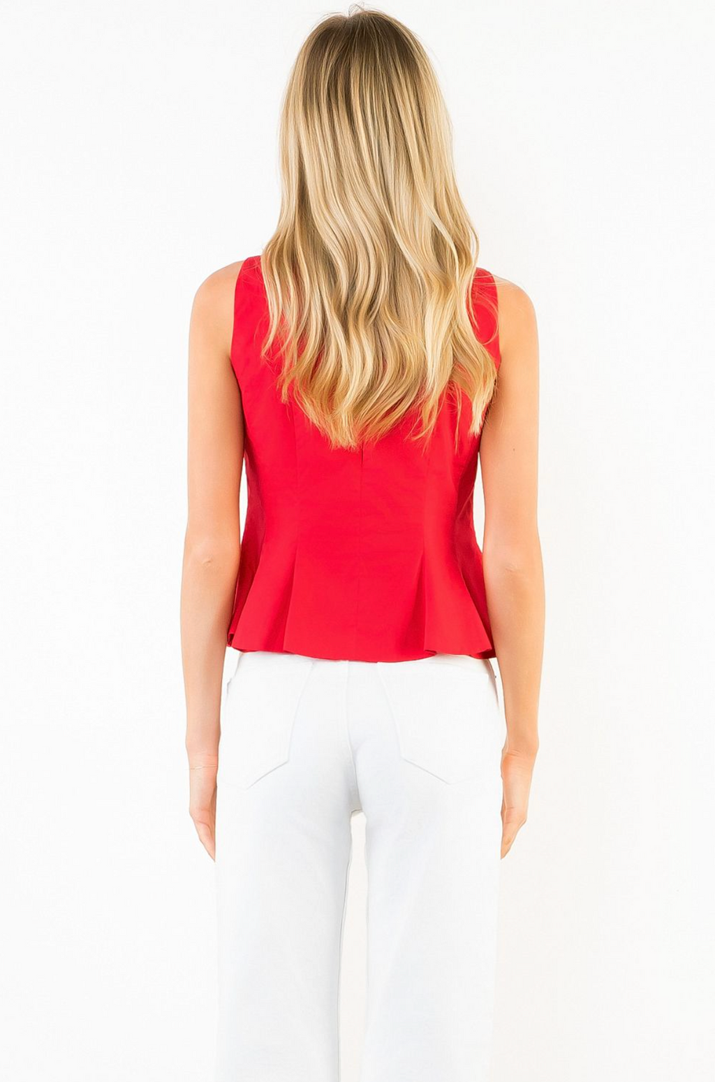 Thml Peplum Blouse- Red
