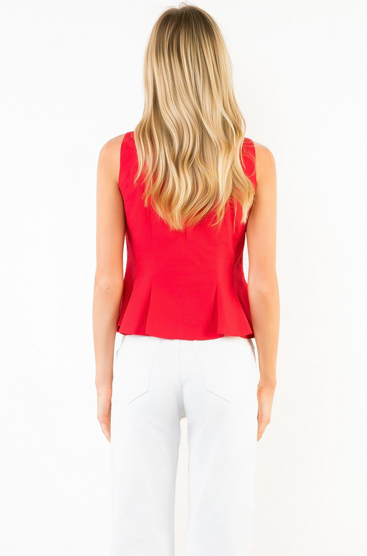 Thml Peplum Blouse- Red