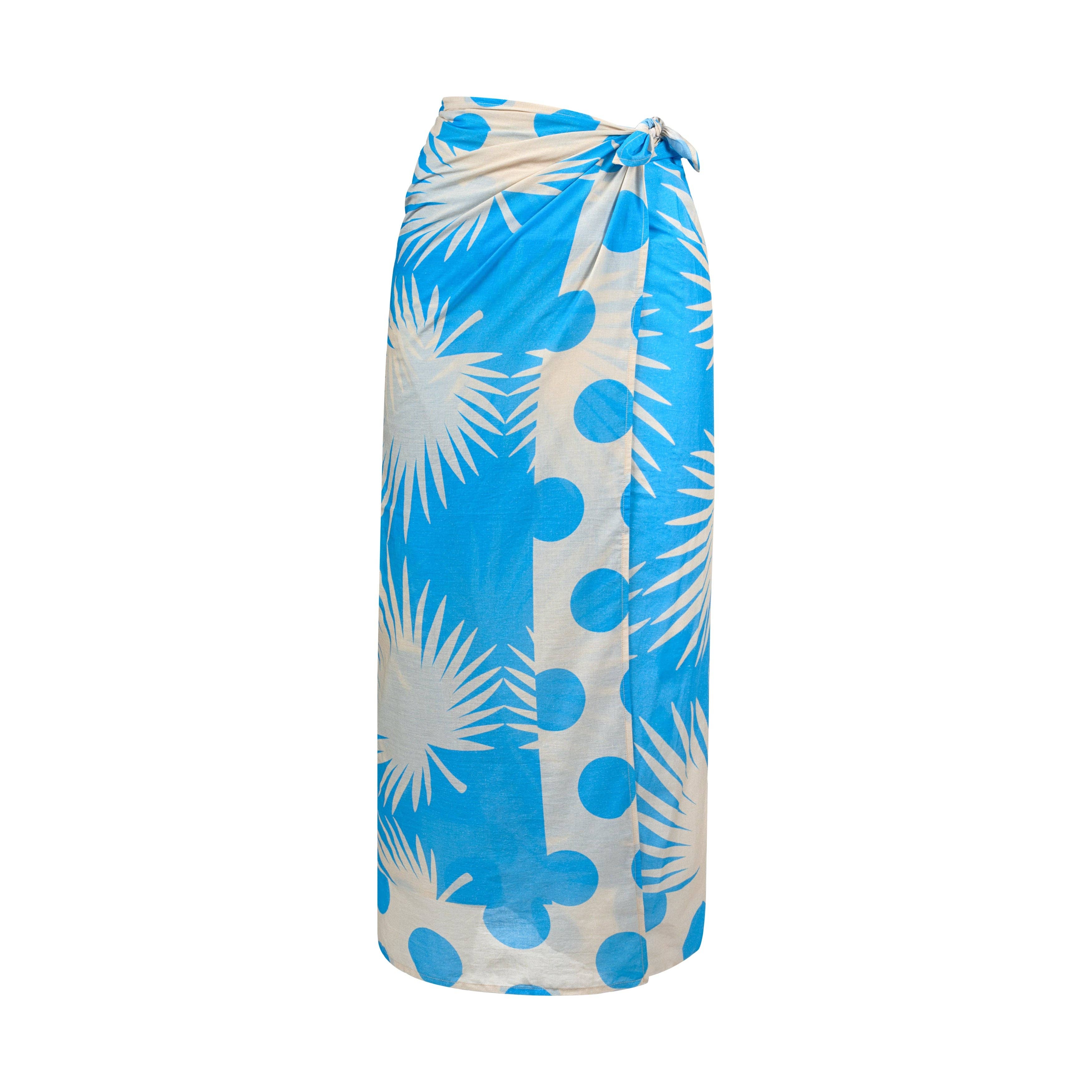 Blue Palm Geo Sarong