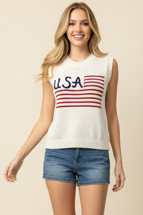 PCH AMERICAN FLAG SWEATER TOP