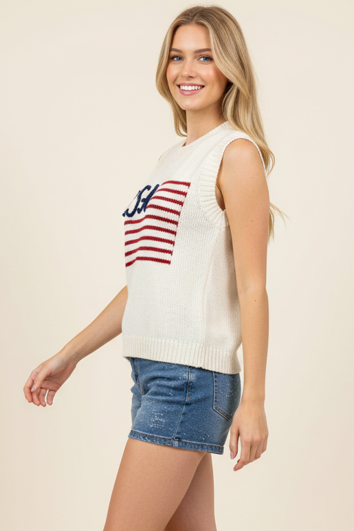 PCH AMERICAN FLAG SWEATER TOP